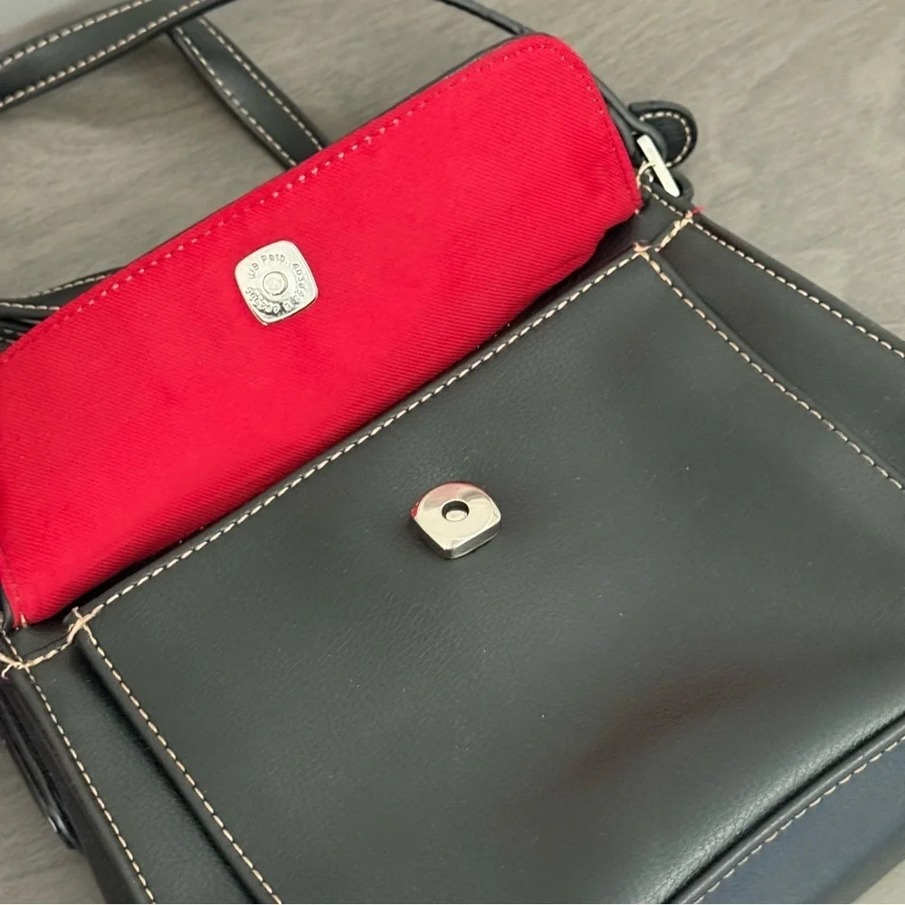 Liz Claiborne Black Leather Shoulder Strap Women's Handbag
